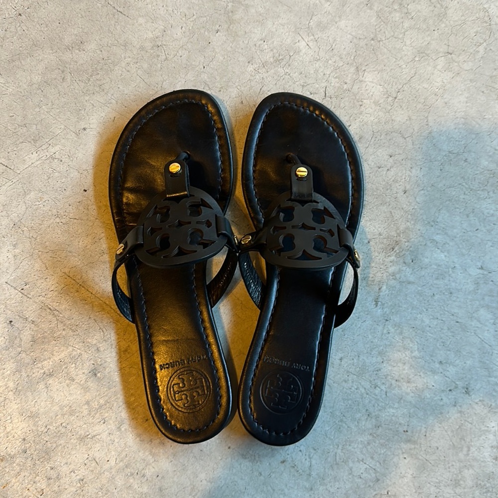 Authentic Tory Burch Miller Sandals in Black
